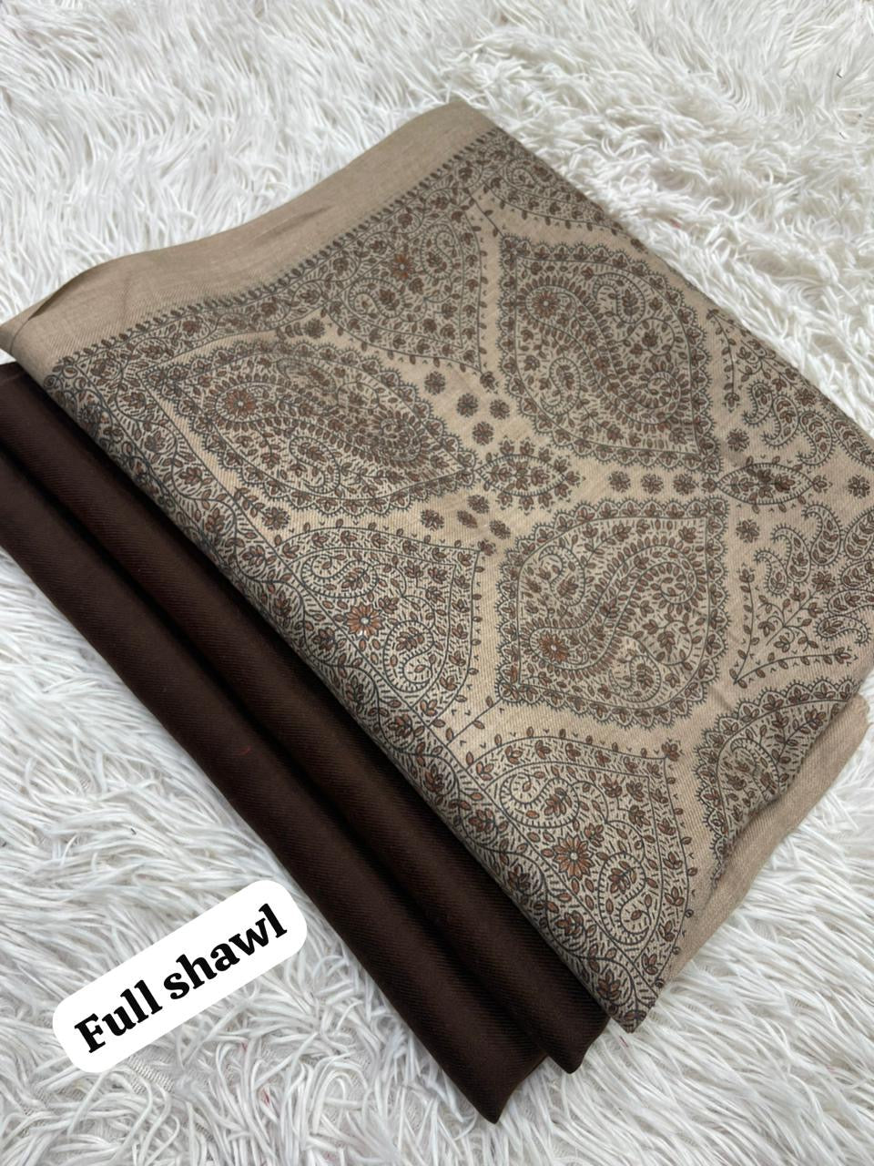 🧣 Winter Sale – Pashmina 3pc Suit with Embroidered Full-Size Shawl