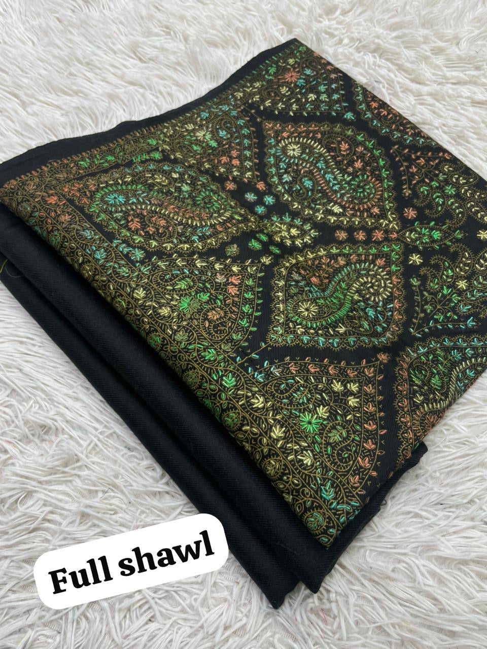 🧣 Winter Sale – Pashmina 3pc Suit with Embroidered Full-Size Shawl