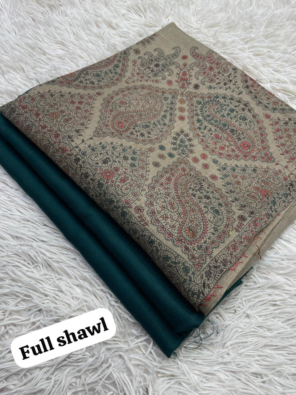 🧣 Winter Sale – Pashmina 3pc Suit with Embroidered Full-Size Shawl