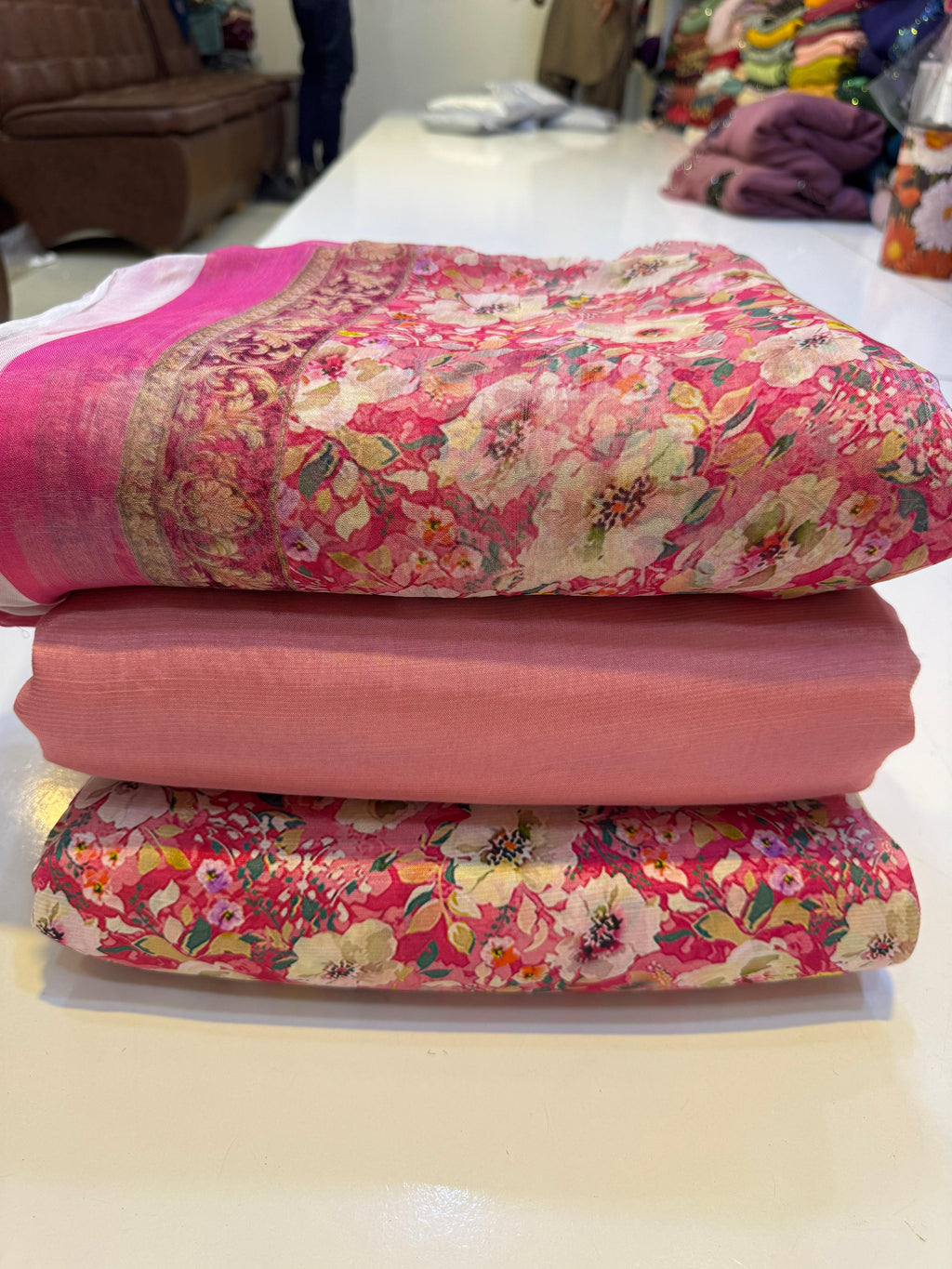 👗 Printed Rowsilk 3pc Suit with Chiffon Dupatta