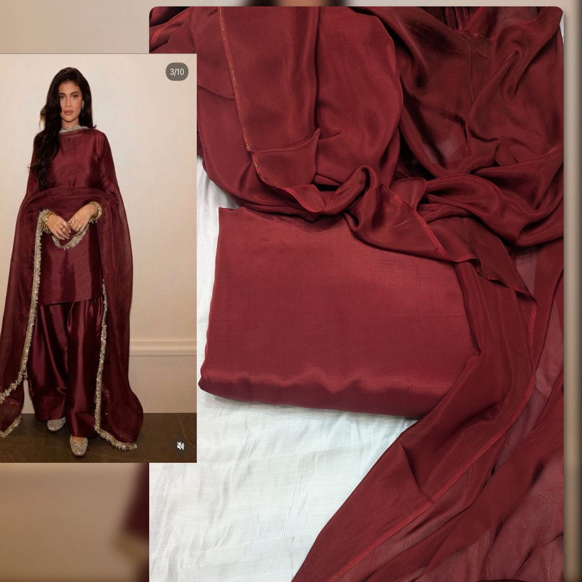 Russian Silk 3 pc suits with Medium Silk Dupatta