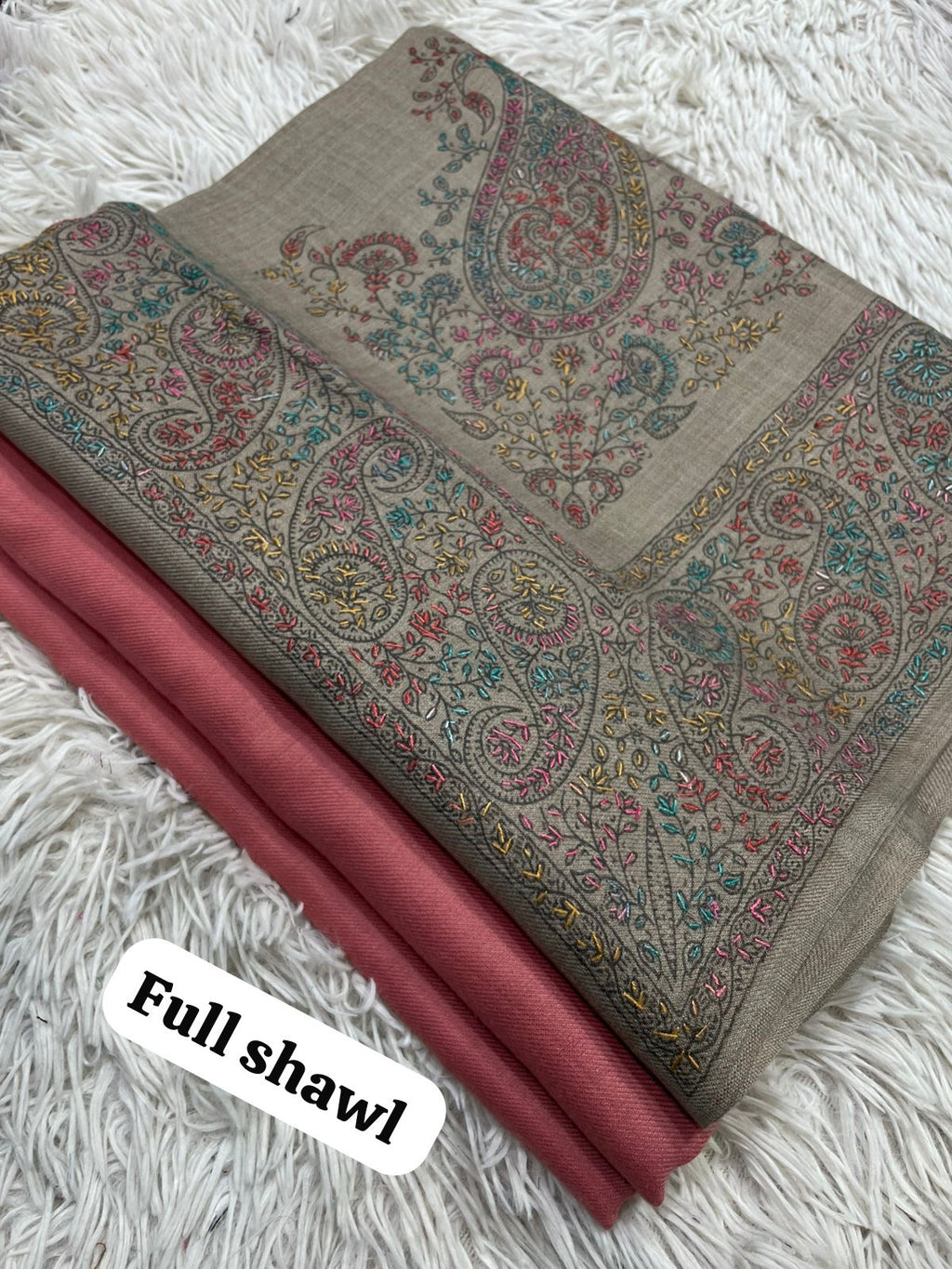 💫 Pashmina 3-Piece Suit with Embroidered Shawl