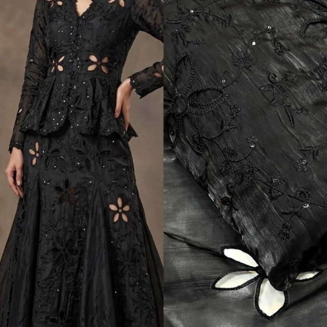 Most Trending 3D Cut Work Shesha Silk Suit ✨