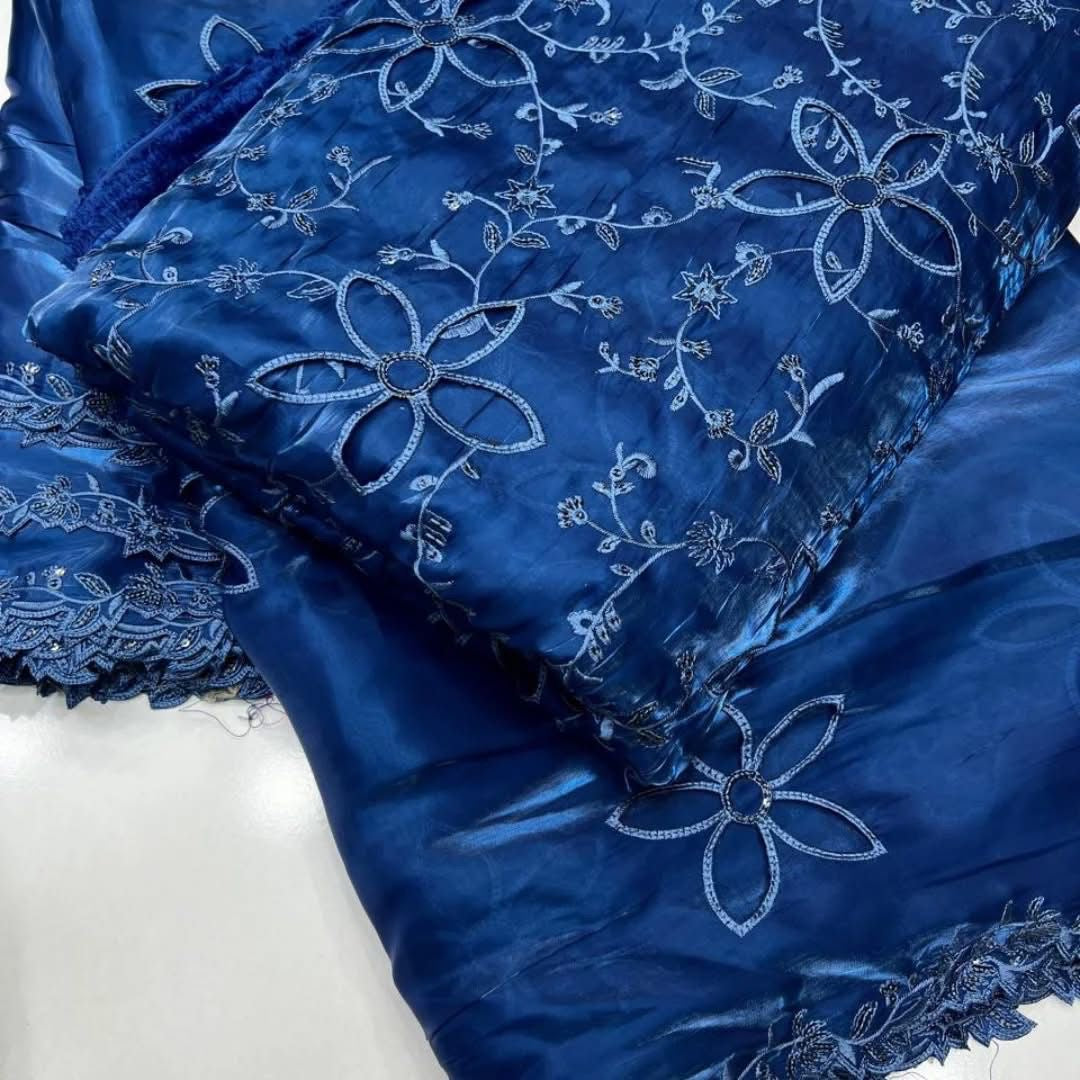 Most Trending 3D Cut Work Shesha Silk Suit ✨