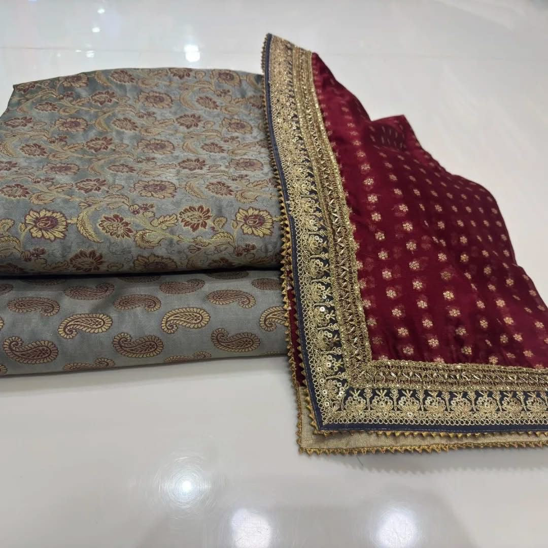 Mena Kari Resham Embroidered Suit – 3 Piece Unstitched