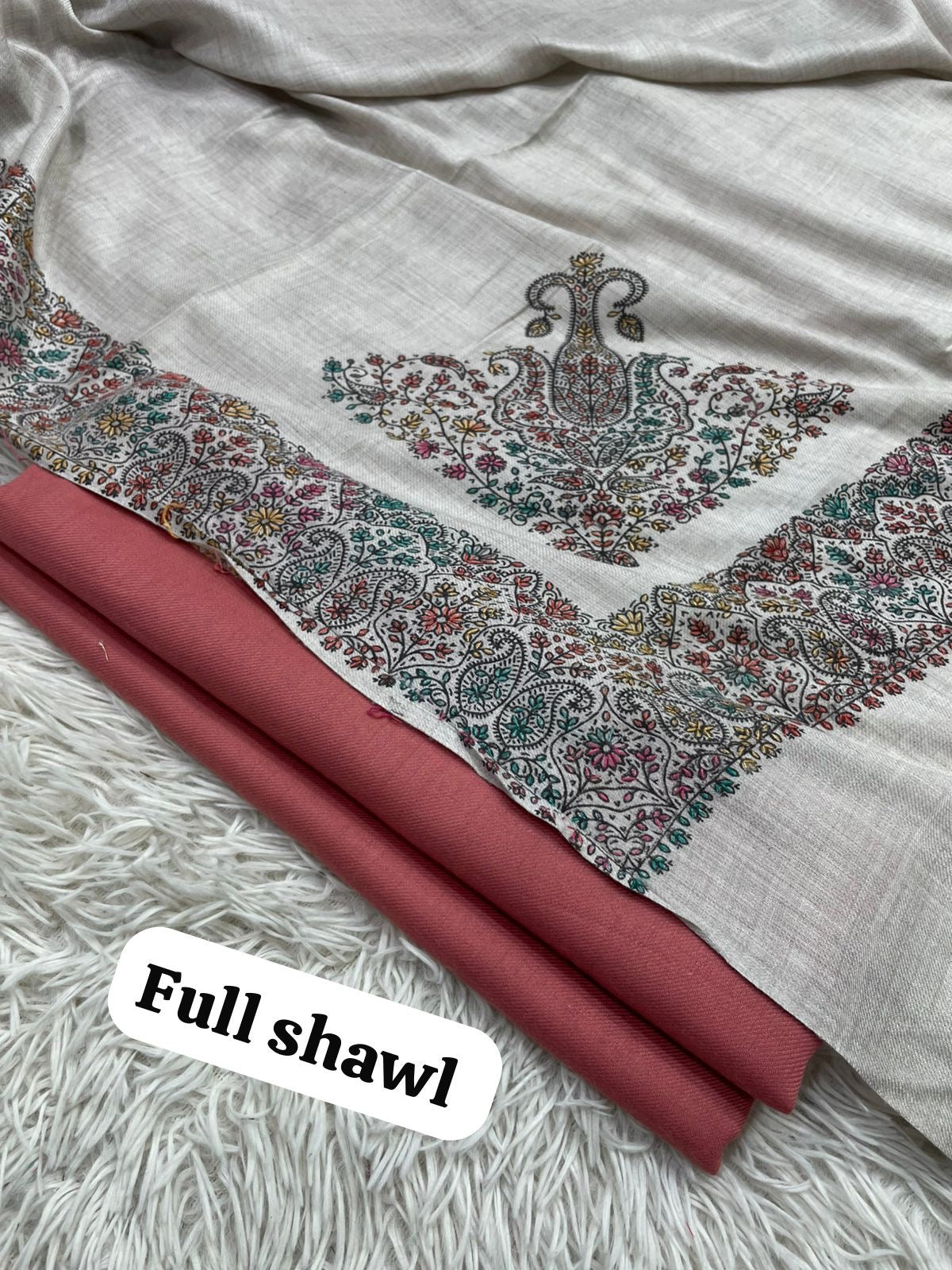 💫 Pashmina 3-Piece Suit with Embroidered Shawl