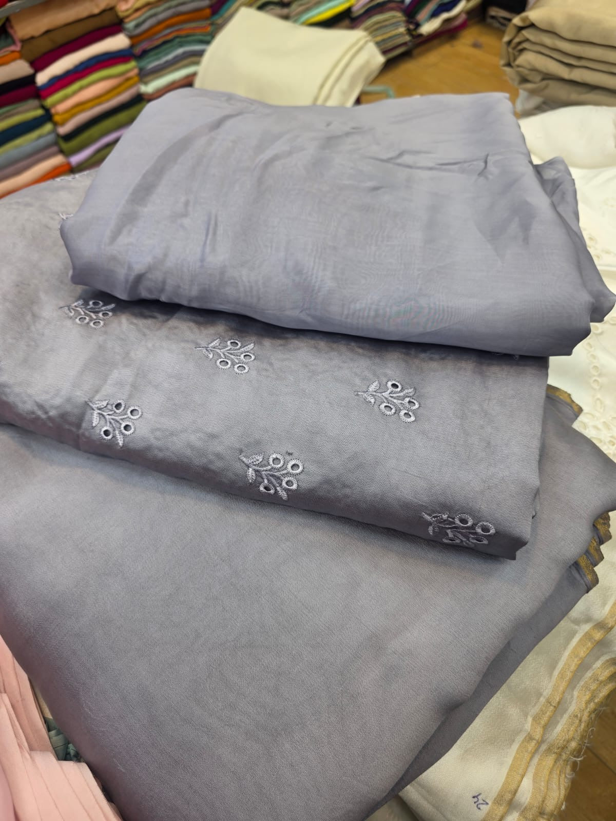 Pure Sheesha Silk Embroidered 3-Piece Suit