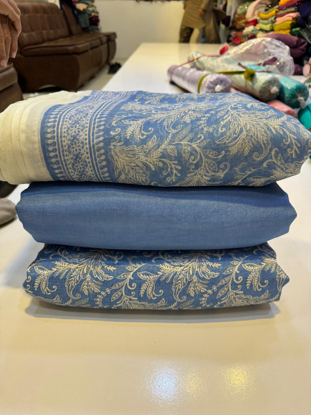 👗 Printed Rowsilk 3pc Suit with Chiffon Dupatta