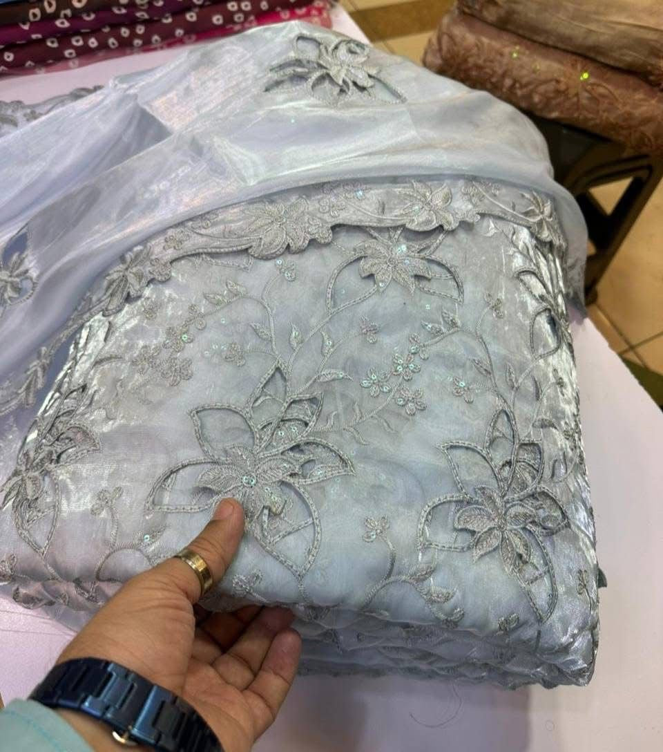 Most Trending 3D Cut Work Shesha Silk Suit ✨