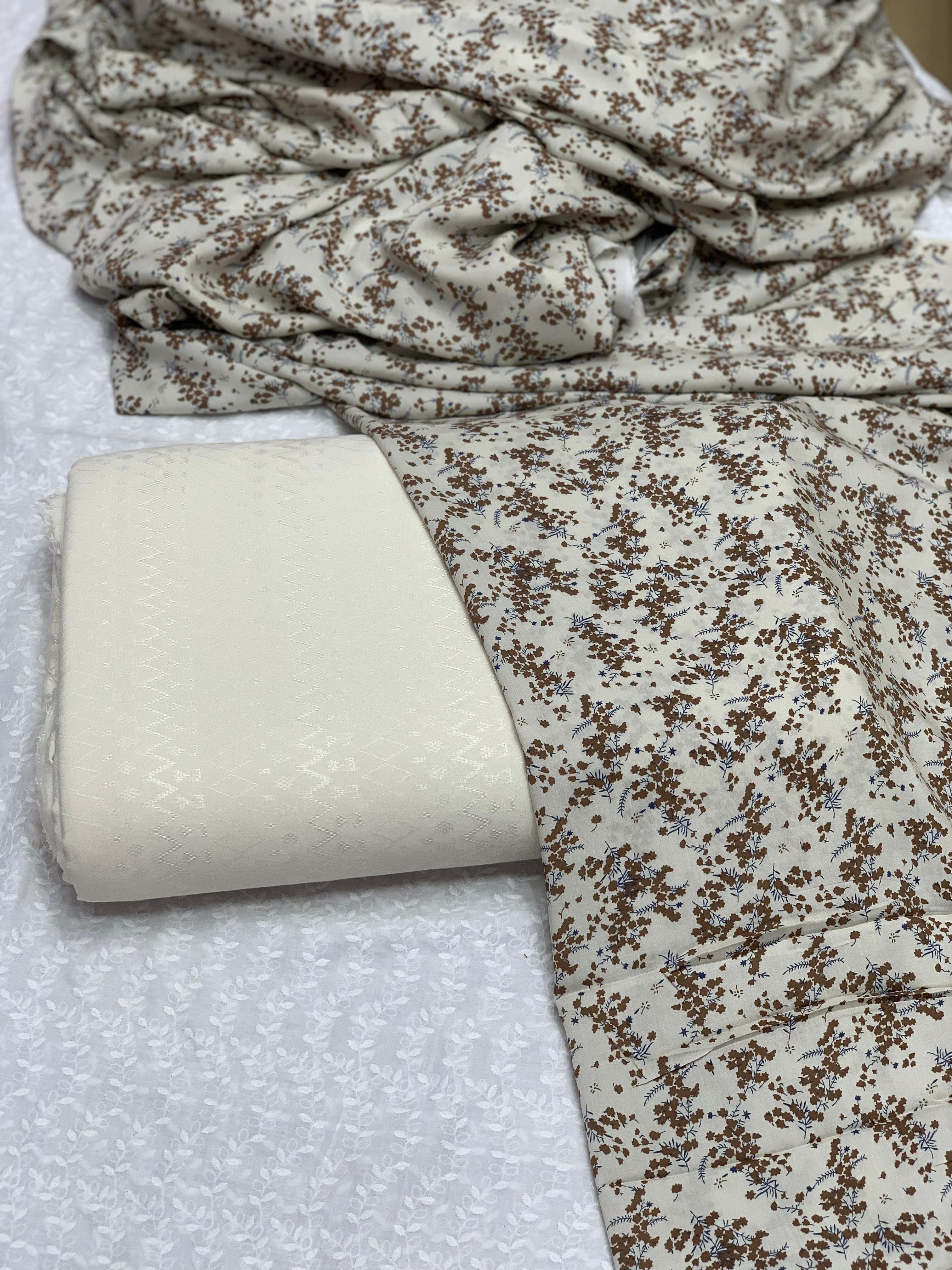 Product Title:
Pure Imported Boski Linen 3-Piece Suit with Malai Linen Printed Dupatta