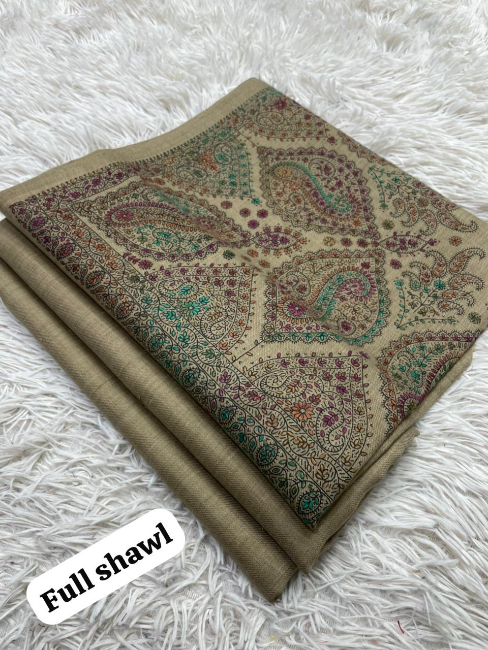 🧣 Winter Sale – Pashmina 3pc Suit with Embroidered Full-Size Shawl