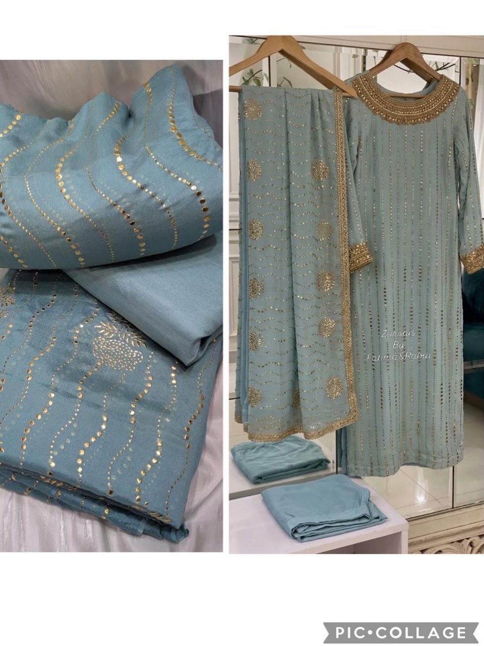 Pure Chanon Silk Mukesh Kamdani Work Suit