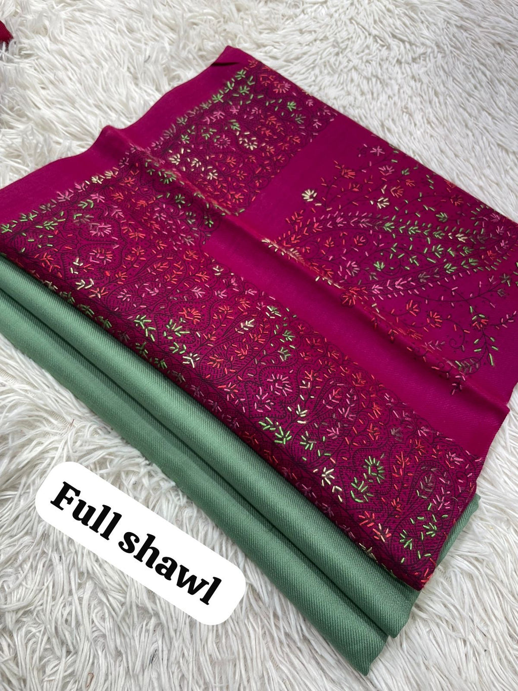 💫 Pashmina 3-Piece Suit with Embroidered Shawl