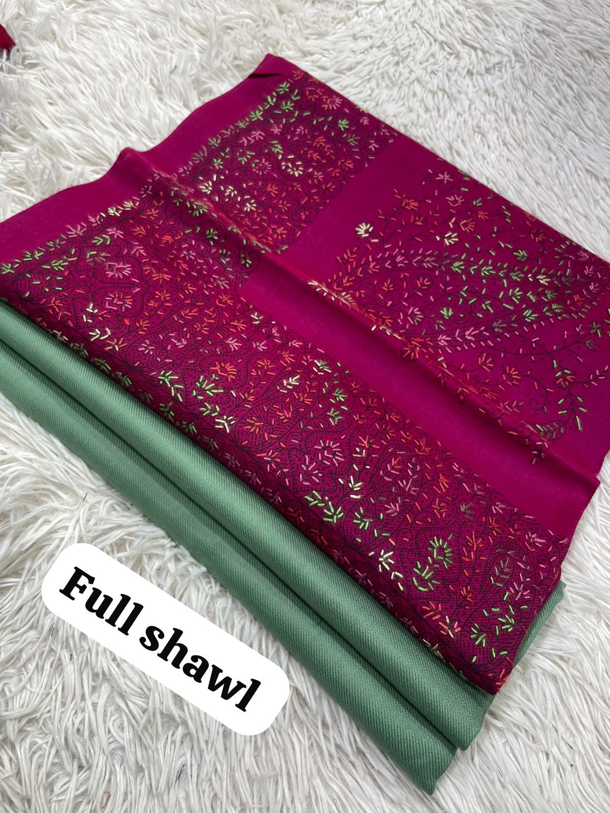 💫 Pashmina 3-Piece Suit with Embroidered Shawl