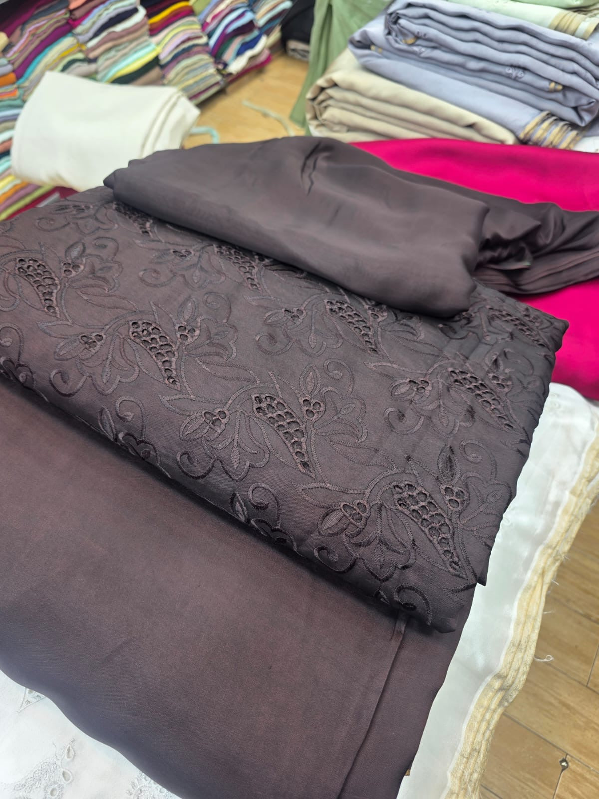 Pure Sheesha Silk Embroidered 3-Piece Suit