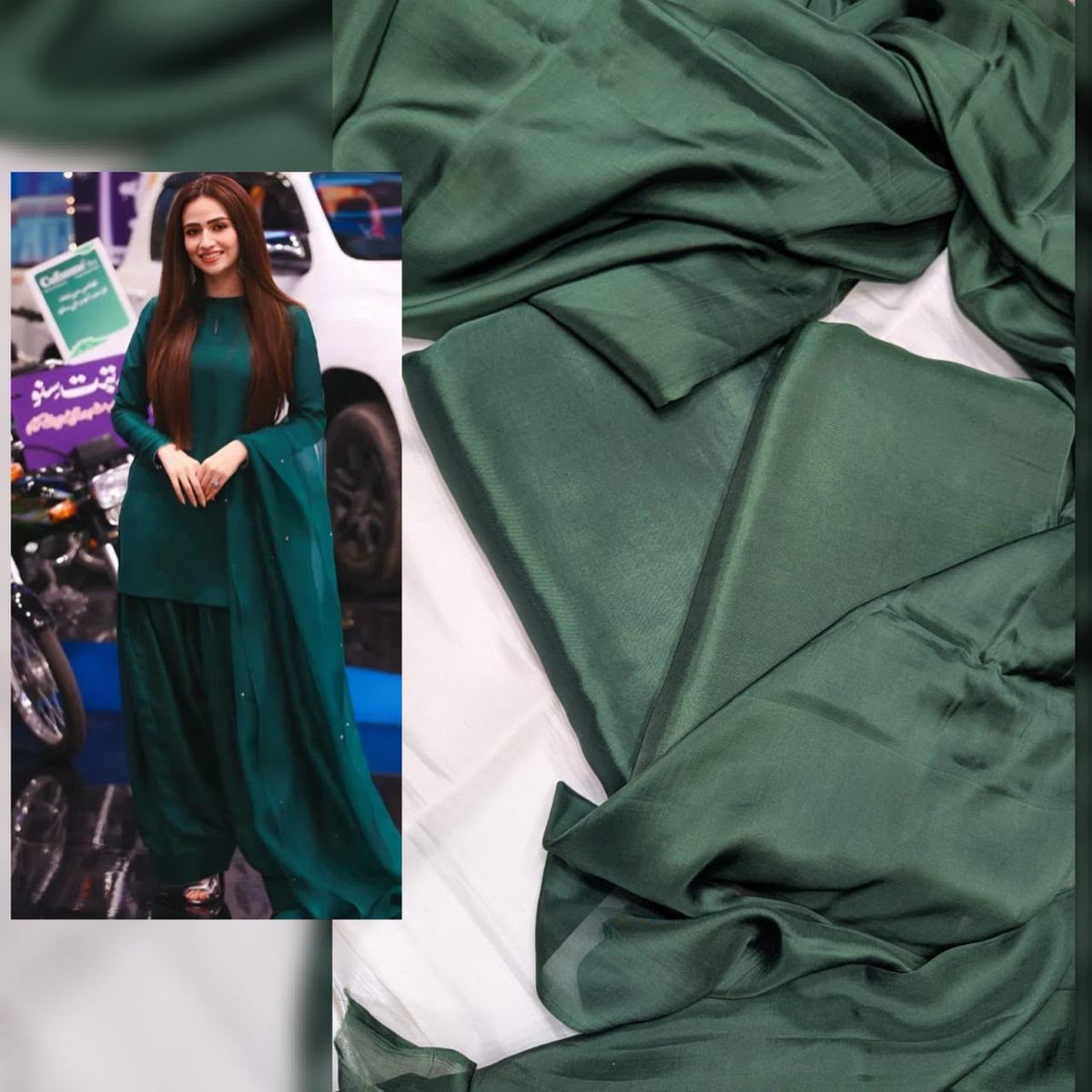Russian Silk 3 pc suits with Medium Silk Dupatta