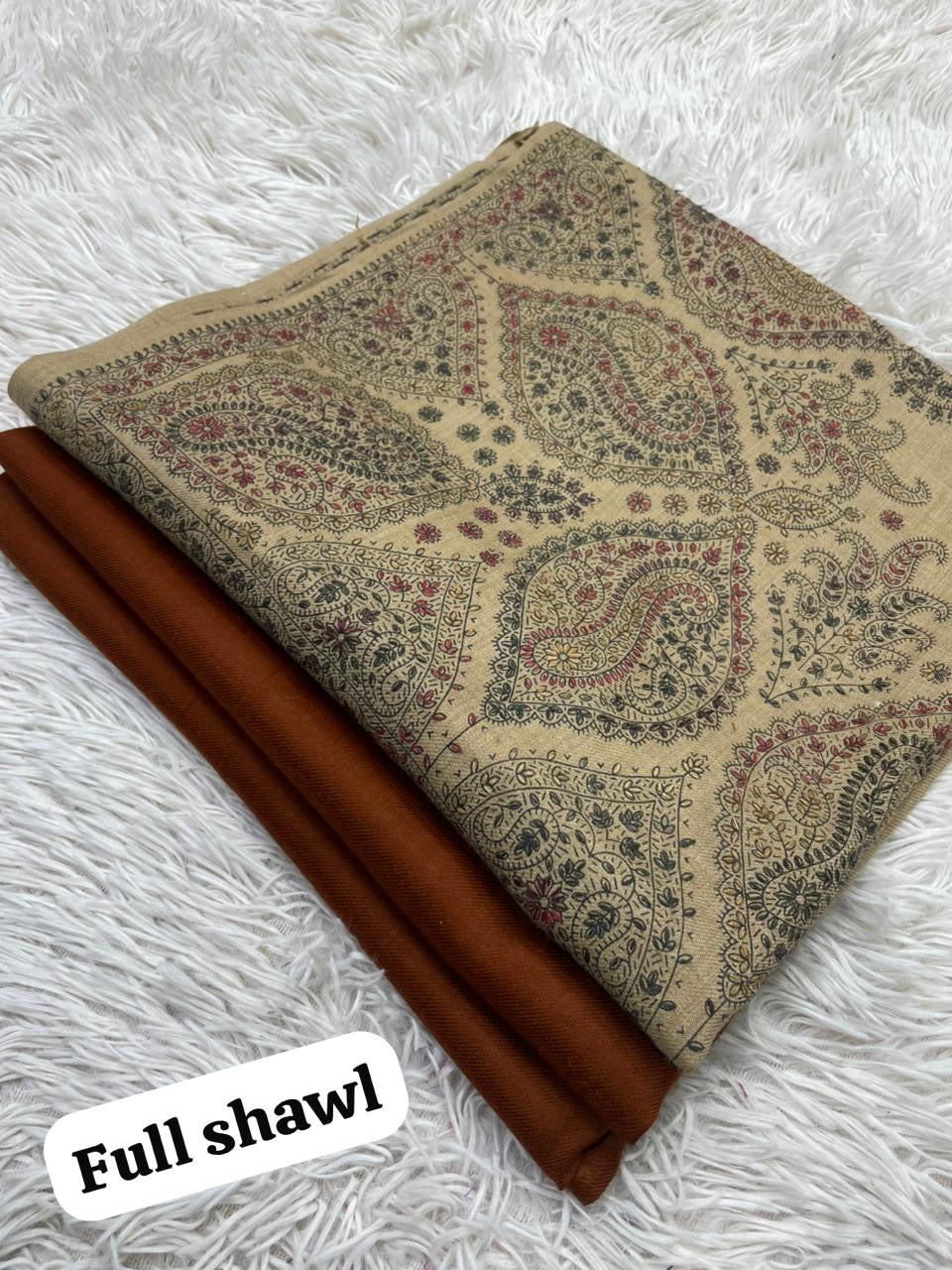 🧣 Winter Sale – Pashmina 3pc Suit with Embroidered Full-Size Shawl