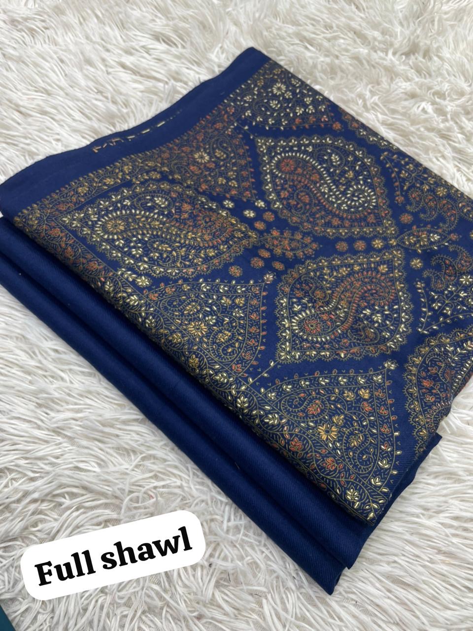 🧣 Winter Sale – Pashmina 3pc Suit with Embroidered Full-Size Shawl