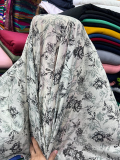 White Grey Floral