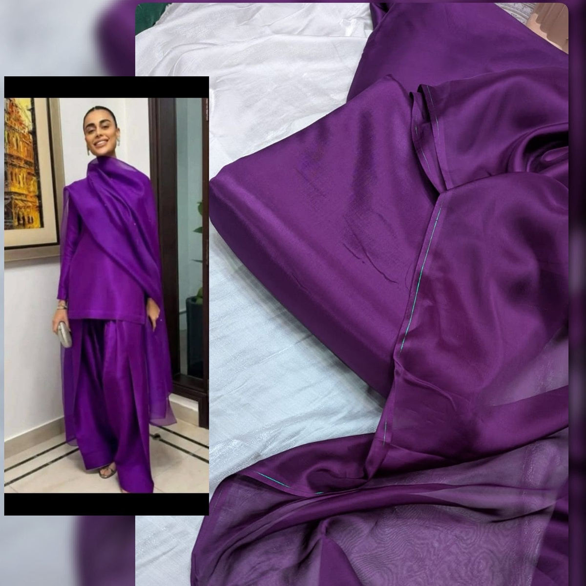 Russian Silk 3 pc suits with Medium Silk Dupatta