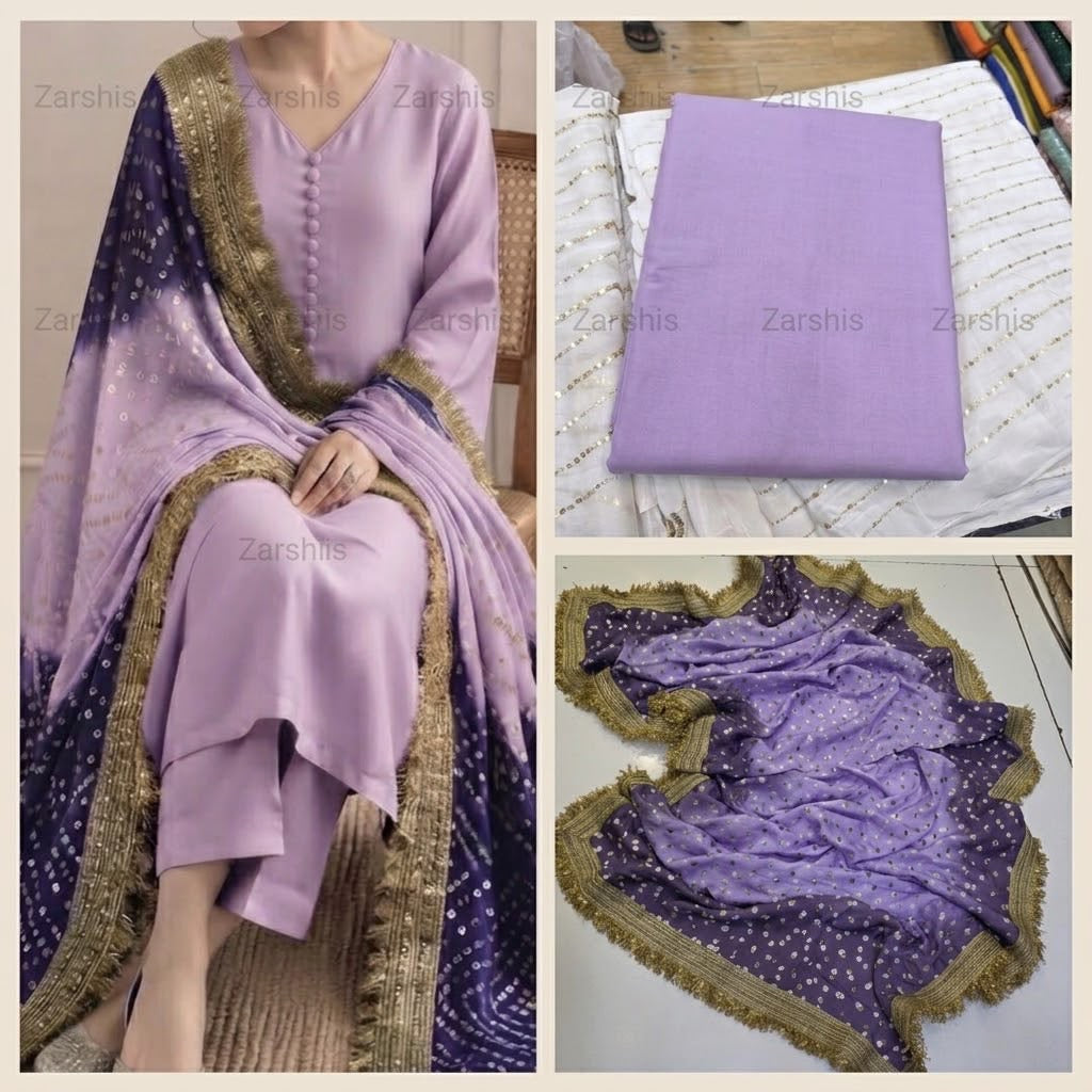Pure Sheesha Silk Suits with Bandni Dupatta