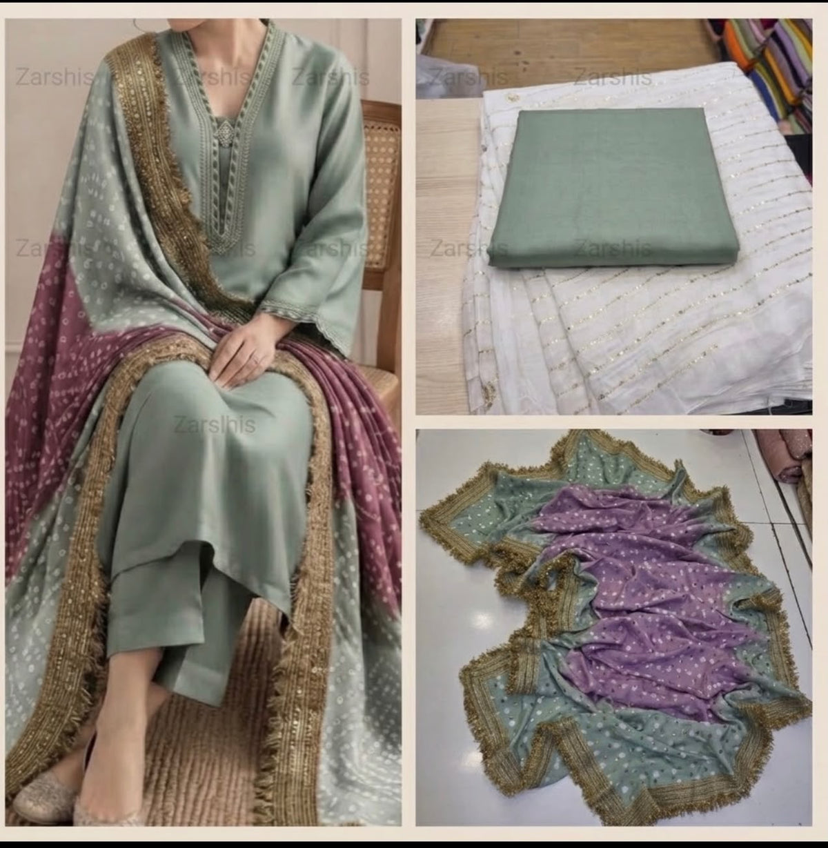 Pure Sheesha Silk Suits with Bandni Dupatta