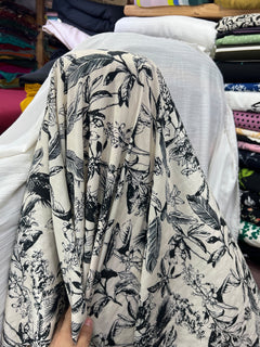 White Black Floral