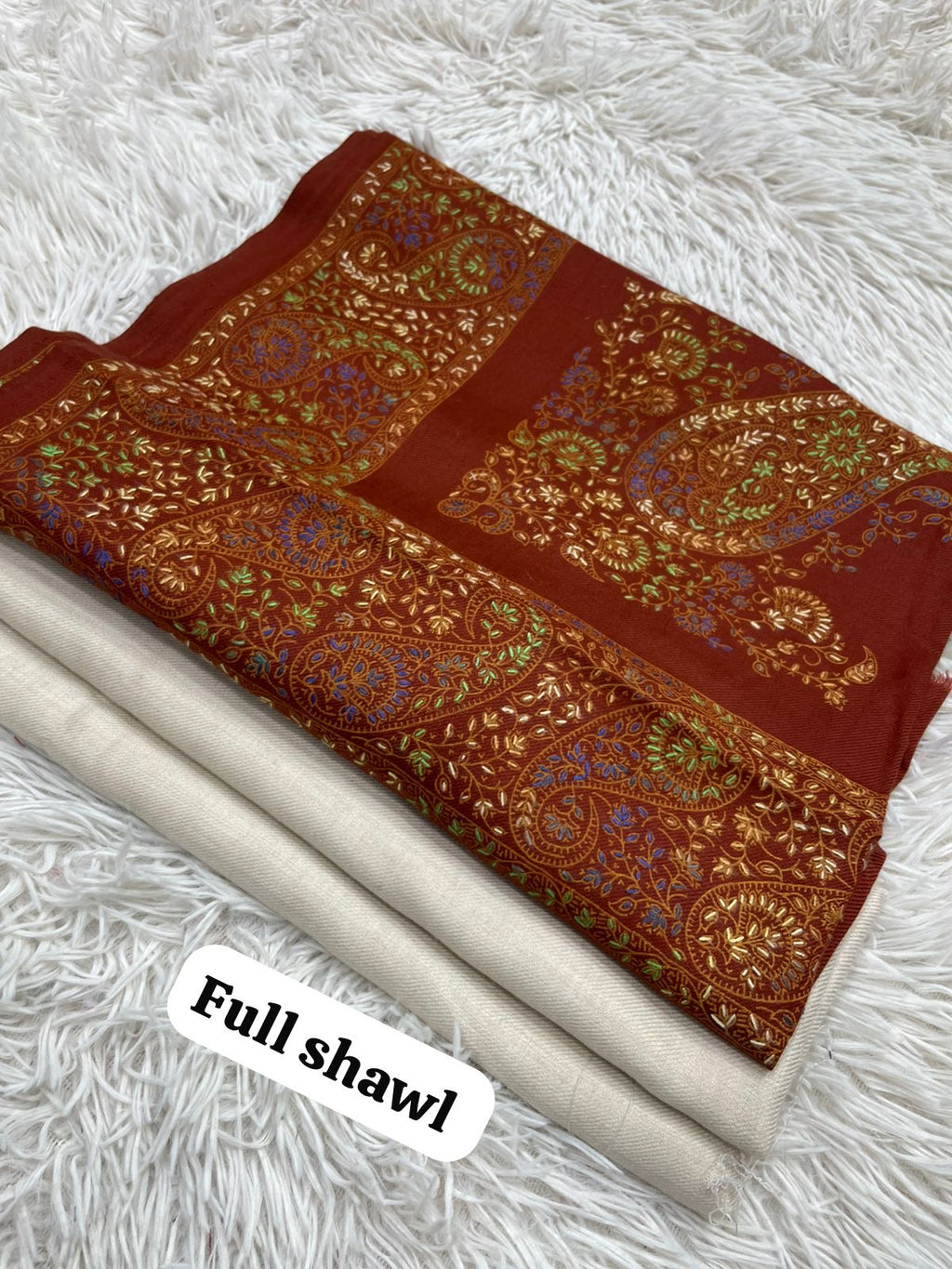 💫 Pashmina 3-Piece Suit with Embroidered Shawl