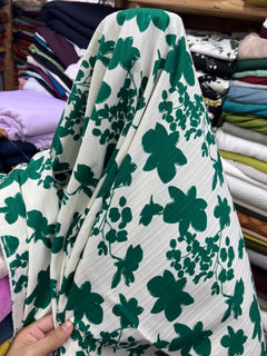 White Green Floral