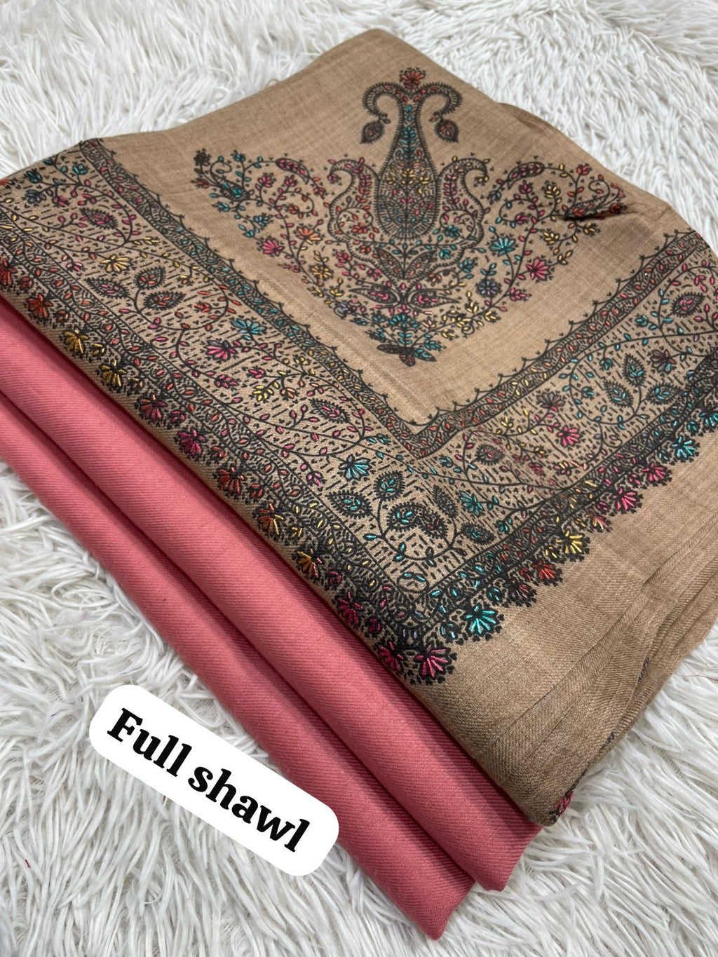 💫 Pashmina 3-Piece Suit with Embroidered Shawl