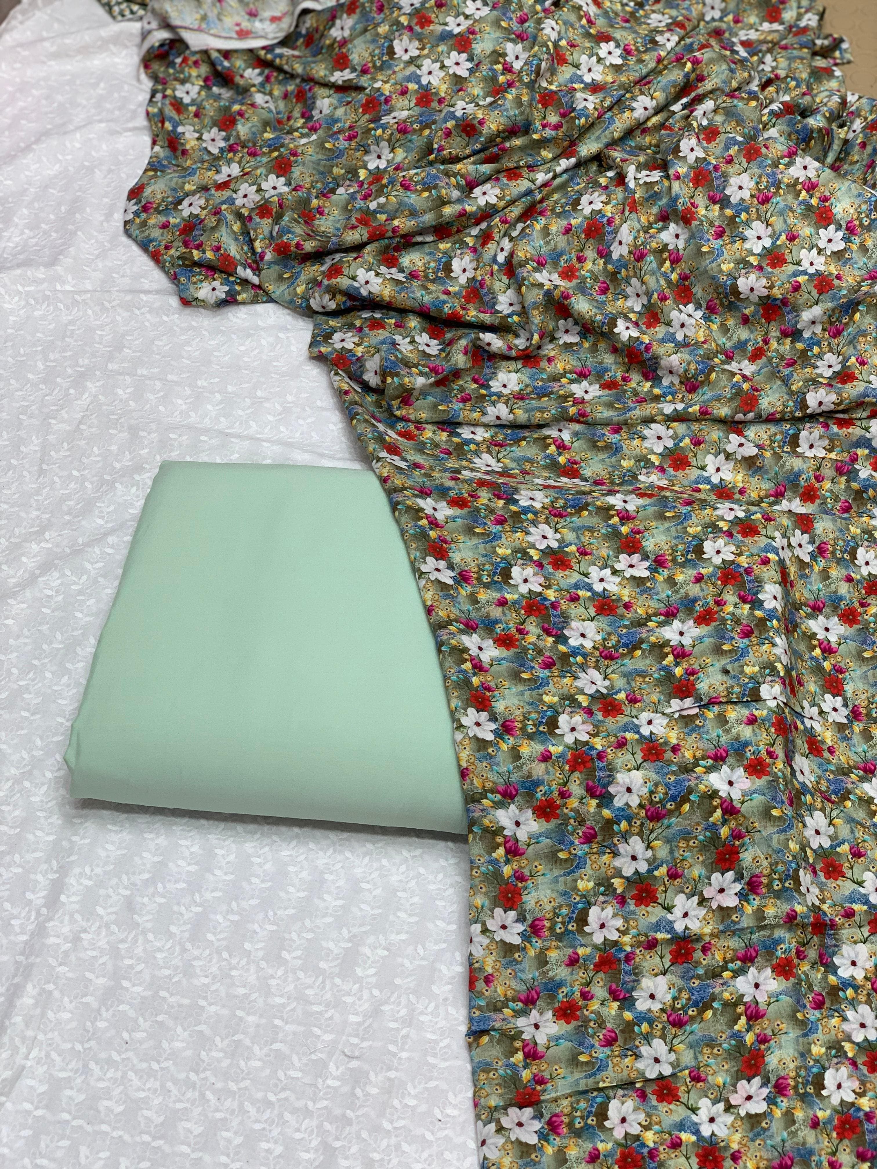 Product Title:
Pure Imported Boski Linen 3-Piece Suit with Malai Linen Printed Dupatta