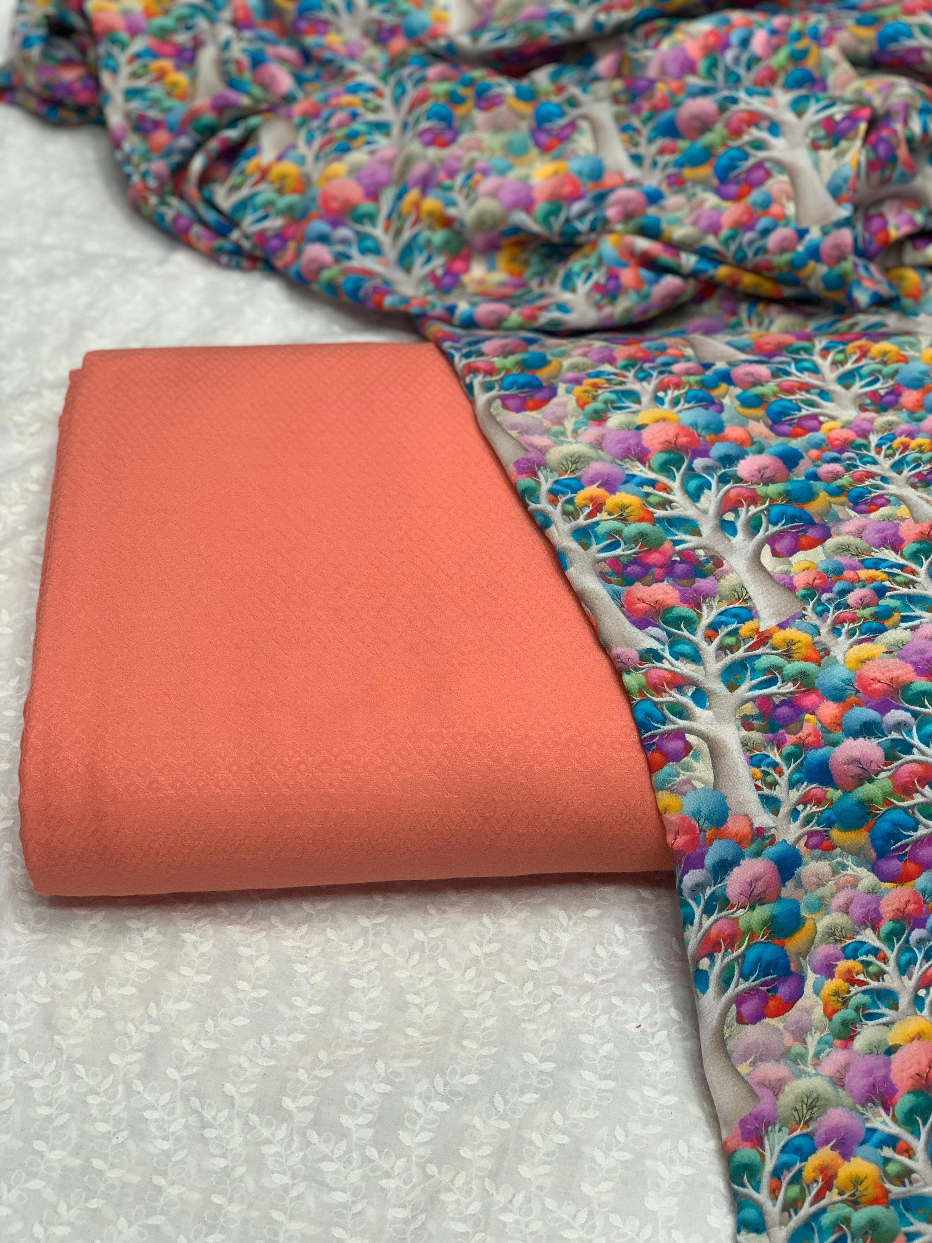 Product Title:
Pure Imported Boski Linen 3-Piece Suit with Malai Linen Printed Dupatta