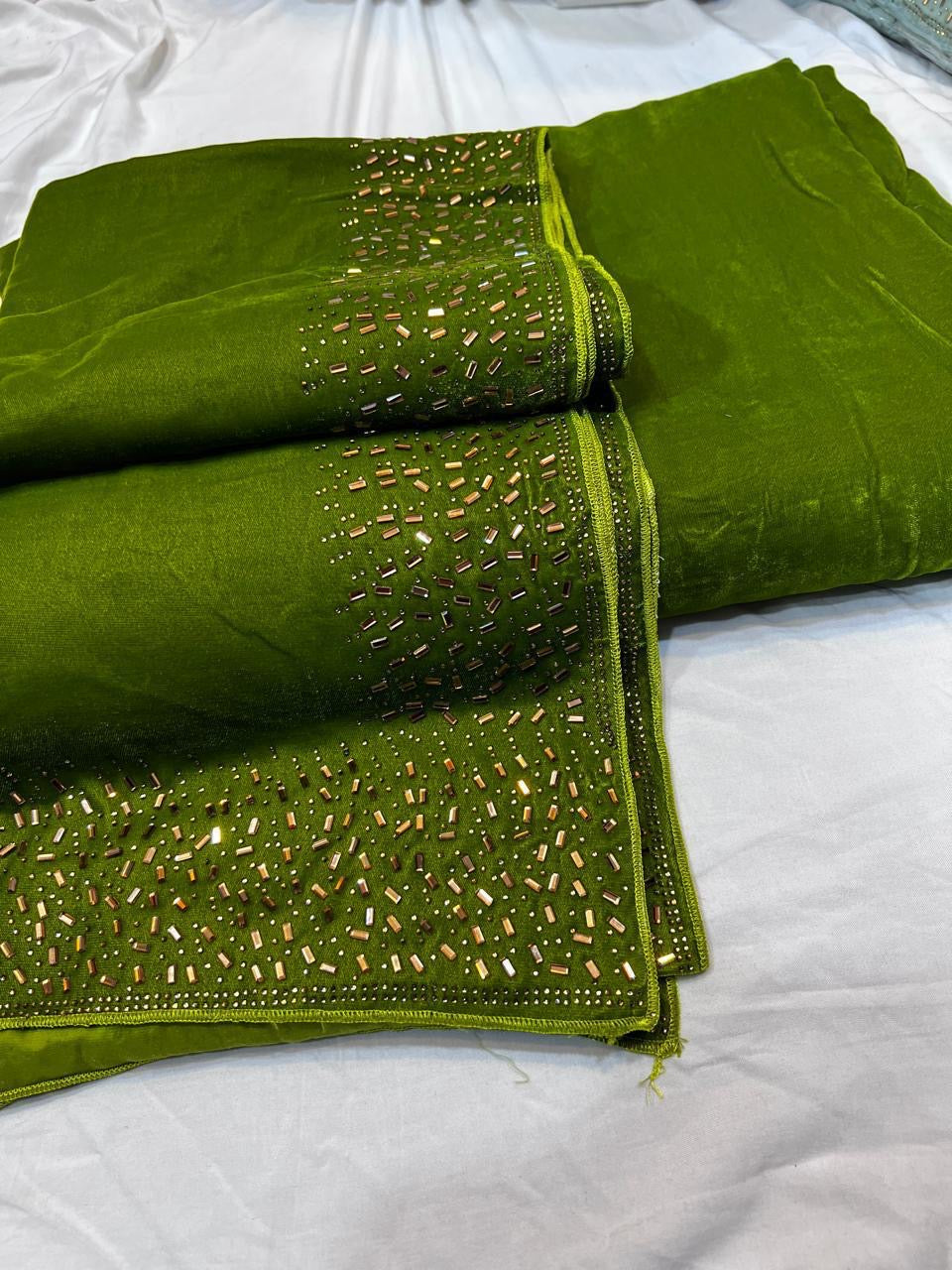 Superior Micro Velvet Stone Work Shawl with Plain Velvet Suit – 3 Piece