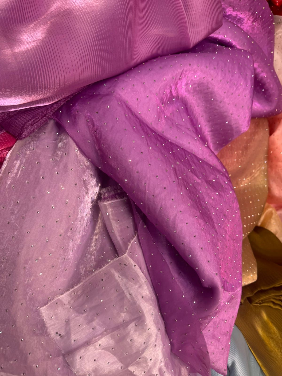 Ombre Sheesha Silk Stone Work Shirt with Stripe Sheesha Silk Pants