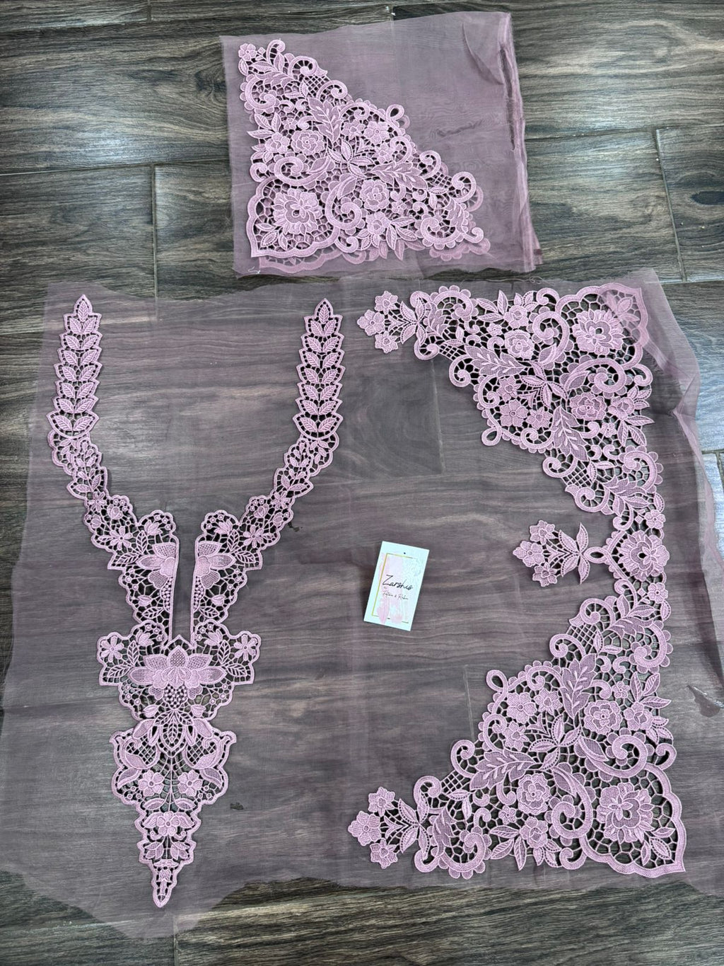 Embroidered Cutwork Patches Set – Neckline, Sleeves & Daman