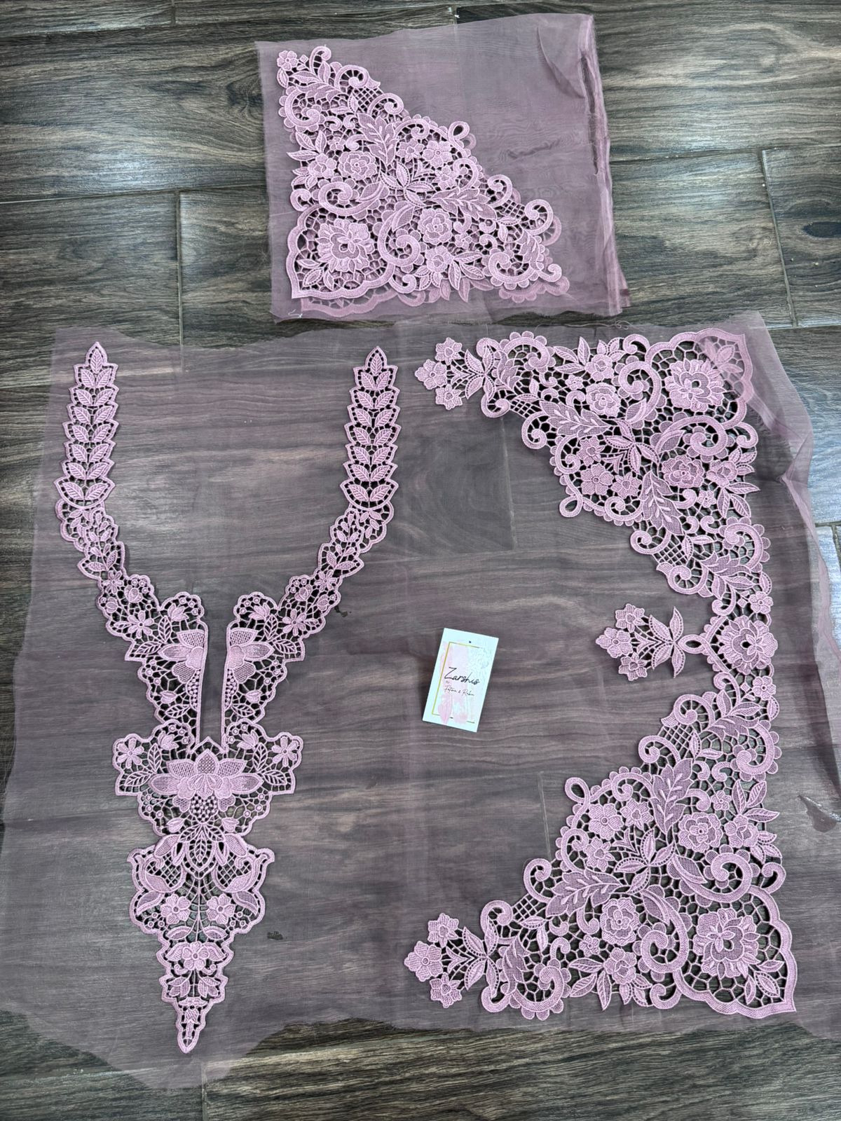 Embroidered Cutwork Patches Set – Neckline, Sleeves & Daman