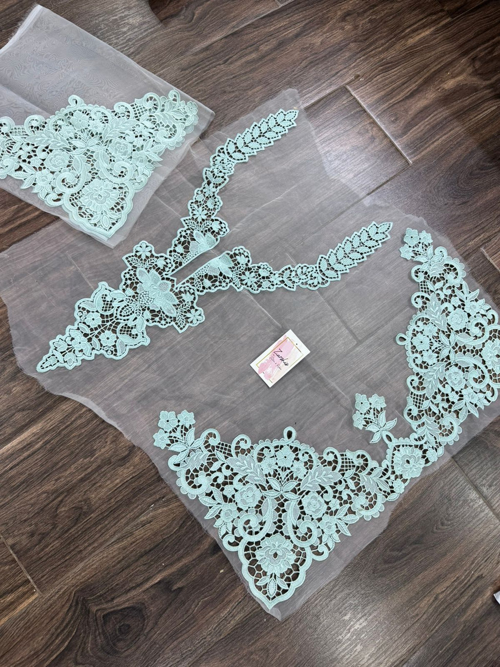 Embroidered Cutwork Patches Set – Neckline, Sleeves & Daman