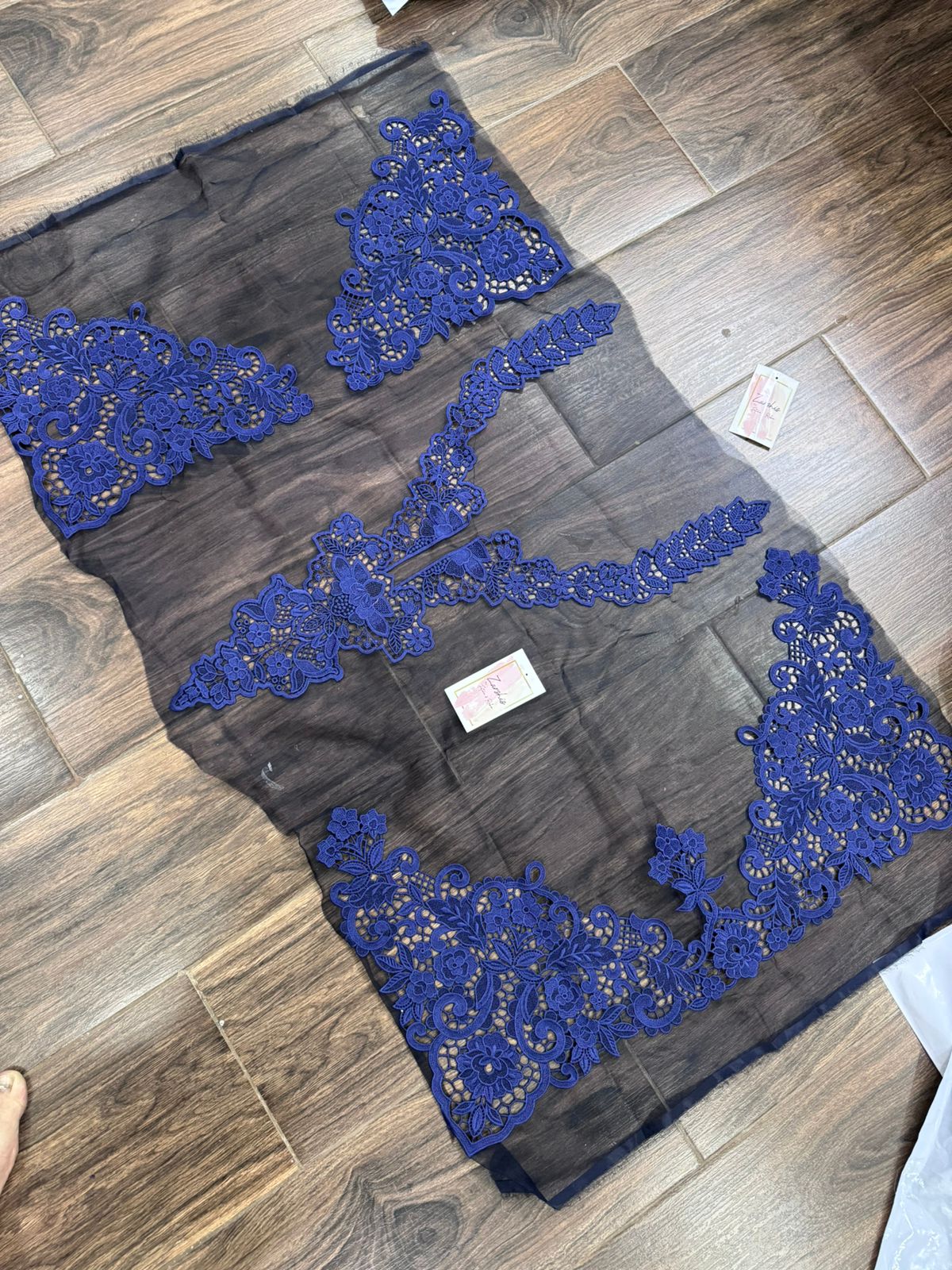 Embroidered Cutwork Patches Set – Neckline, Sleeves & Daman