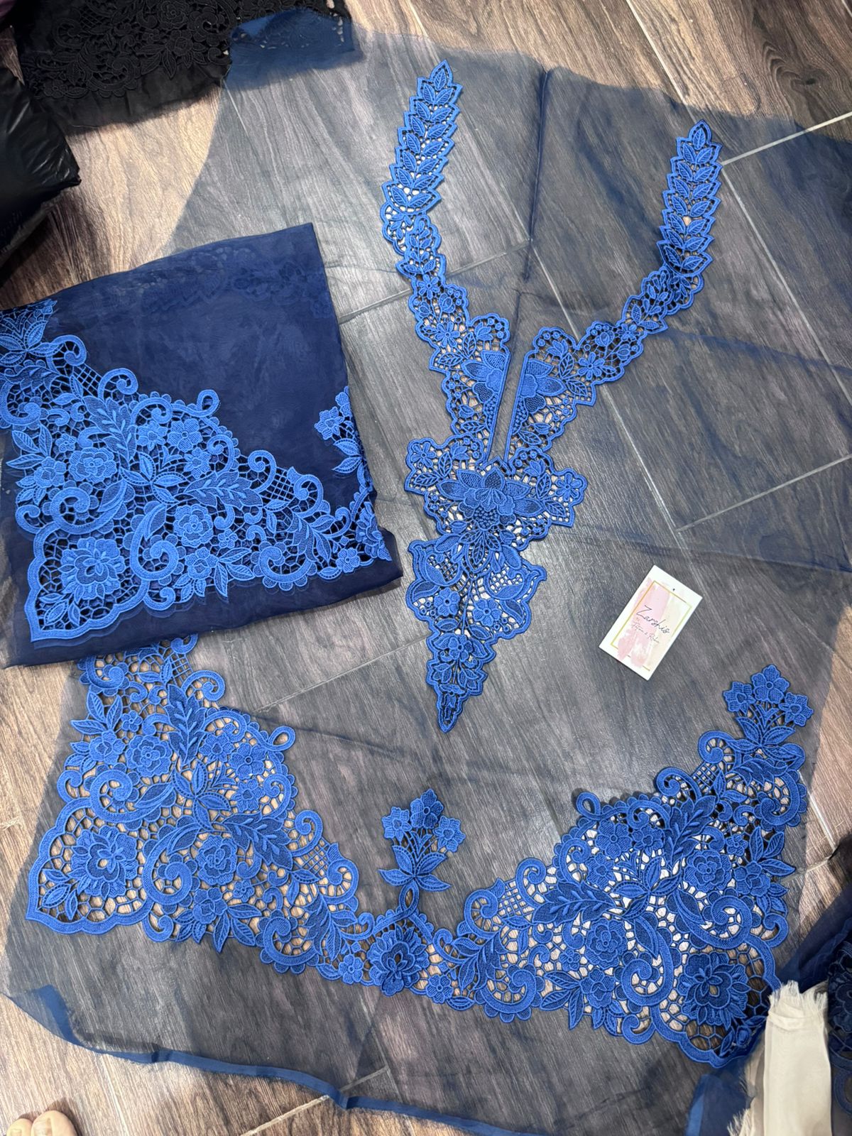 Embroidered Cutwork Patches Set – Neckline, Sleeves & Daman