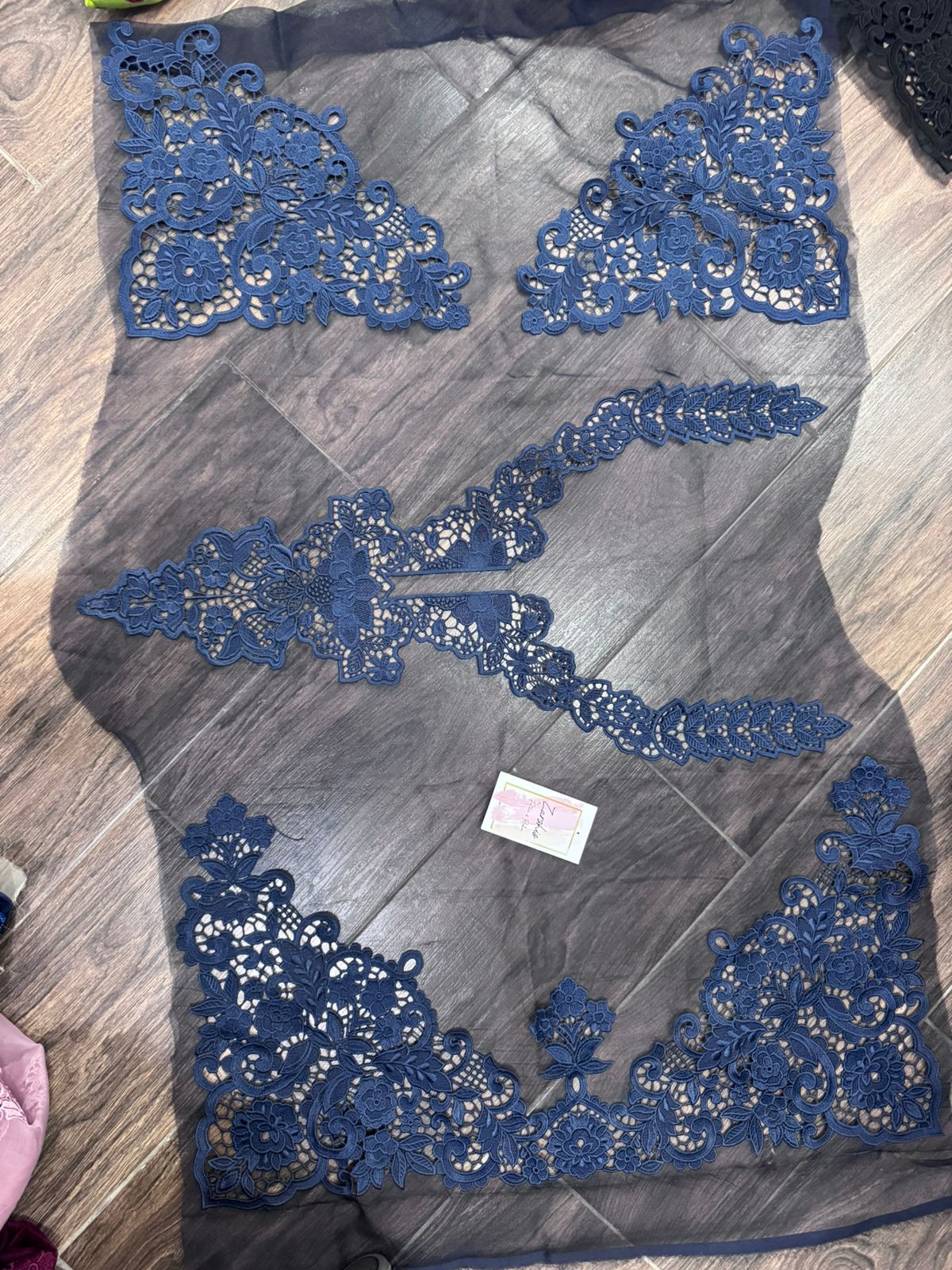 Embroidered Cutwork Patches Set – Neckline, Sleeves & Daman