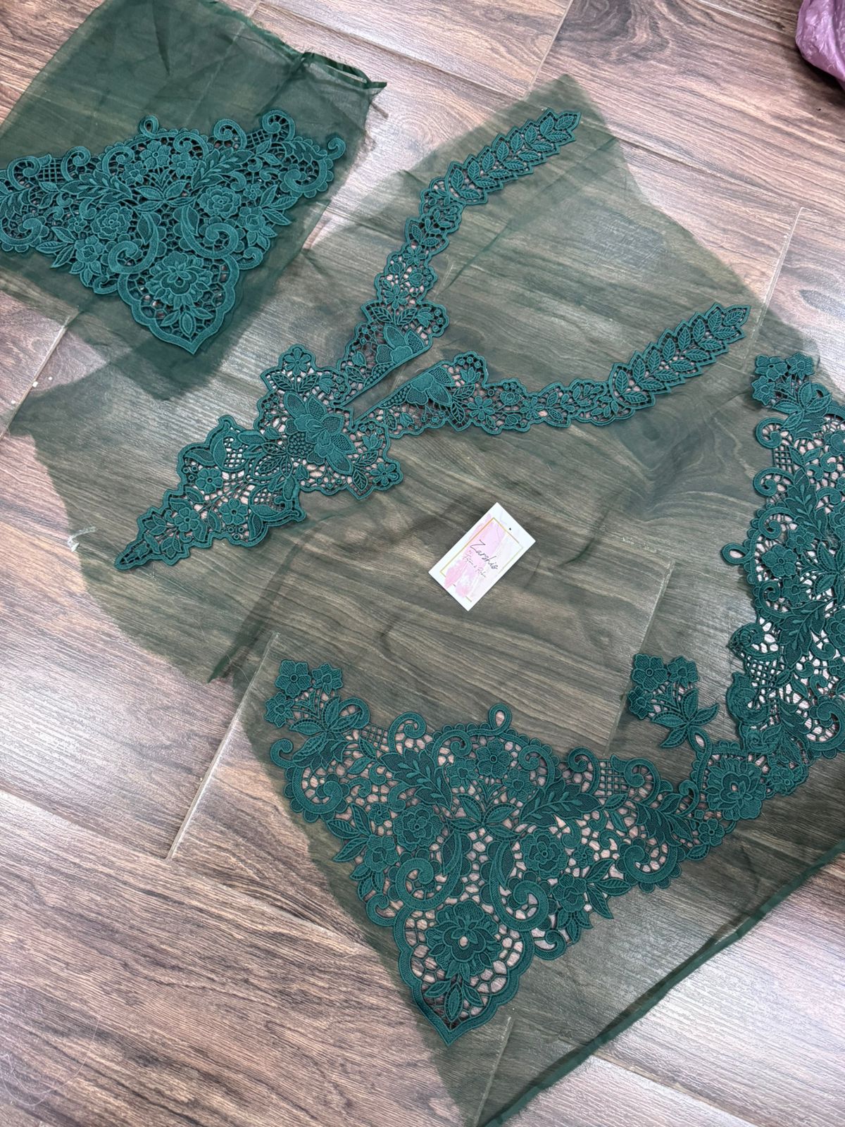 Embroidered Cutwork Patches Set – Neckline, Sleeves & Daman
