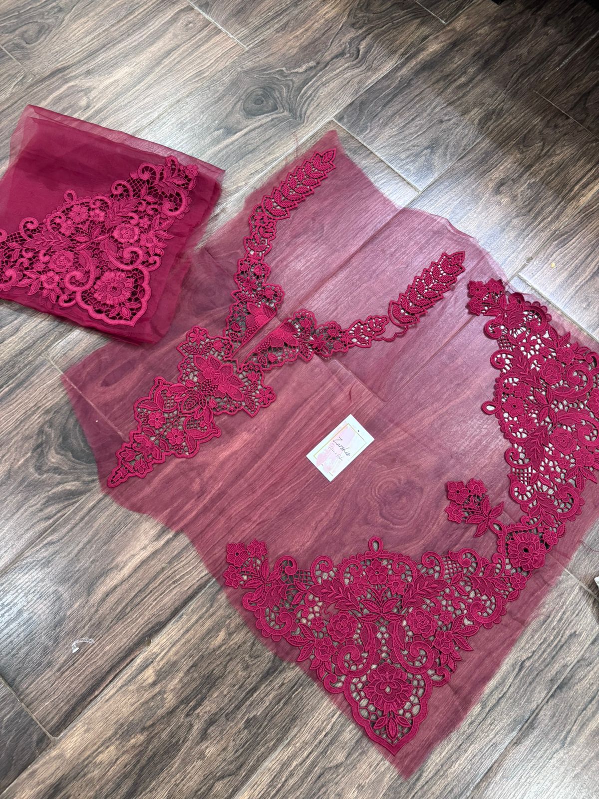 Embroidered Cutwork Patches Set – Neckline, Sleeves & Daman
