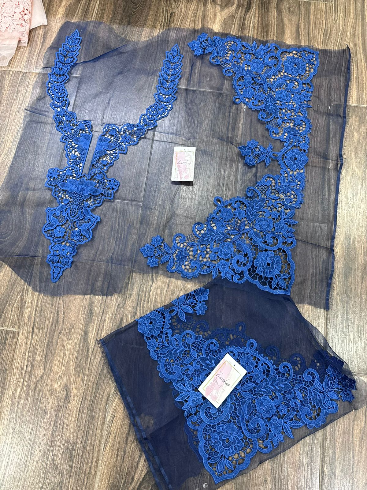 Embroidered Cutwork Patches Set – Neckline, Sleeves & Daman
