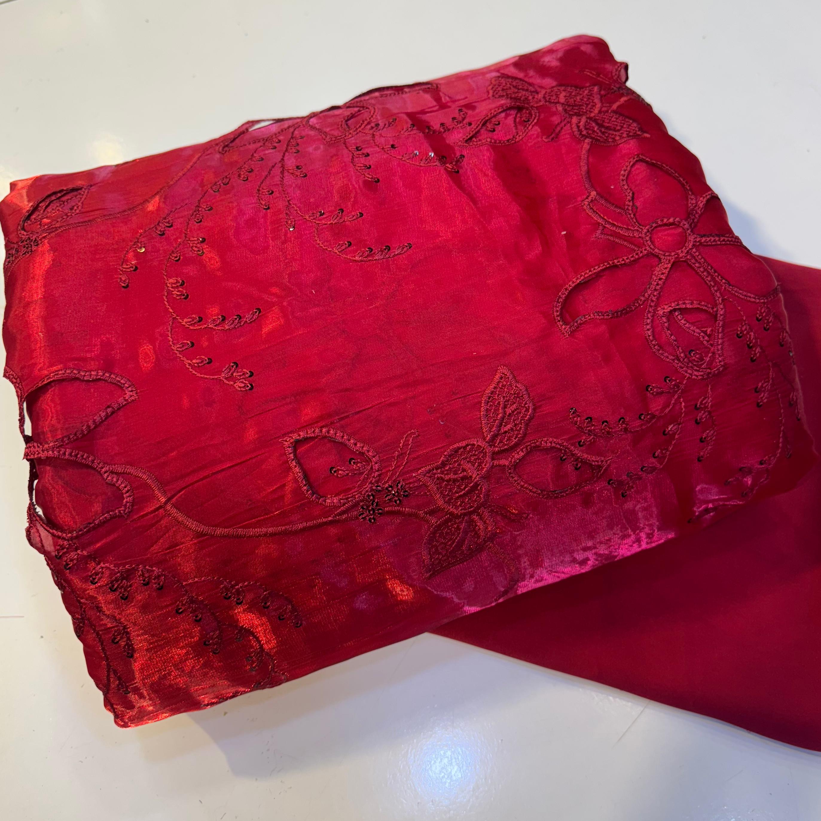 Korean sheesha silk Lazer cutwork