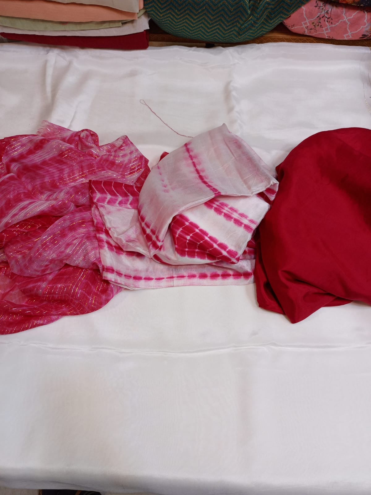 Tai & Dai Cotton Silk Suit with Shefon Zari Dupatta