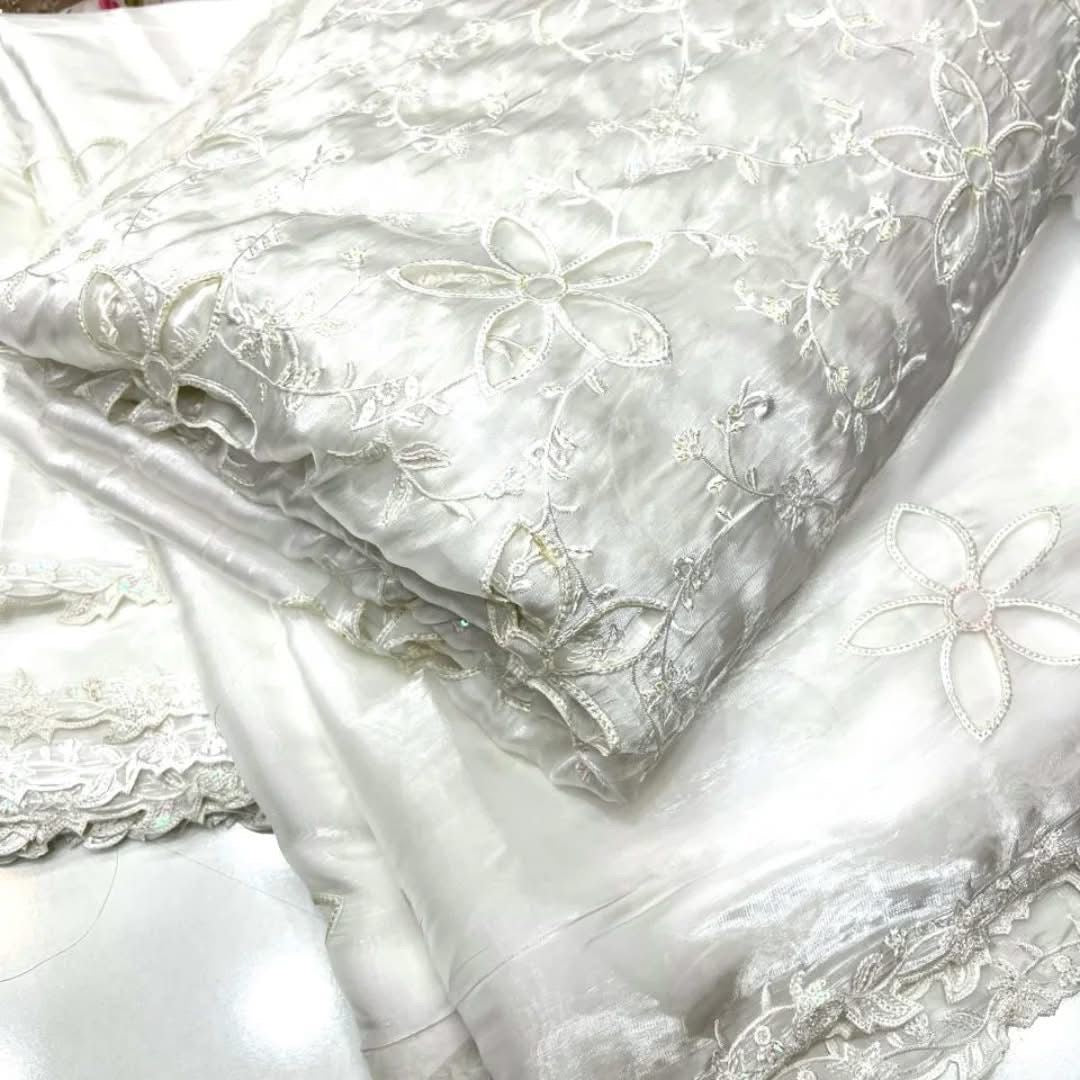 Most Trending 3D Cut Work Shesha Silk Suit ✨