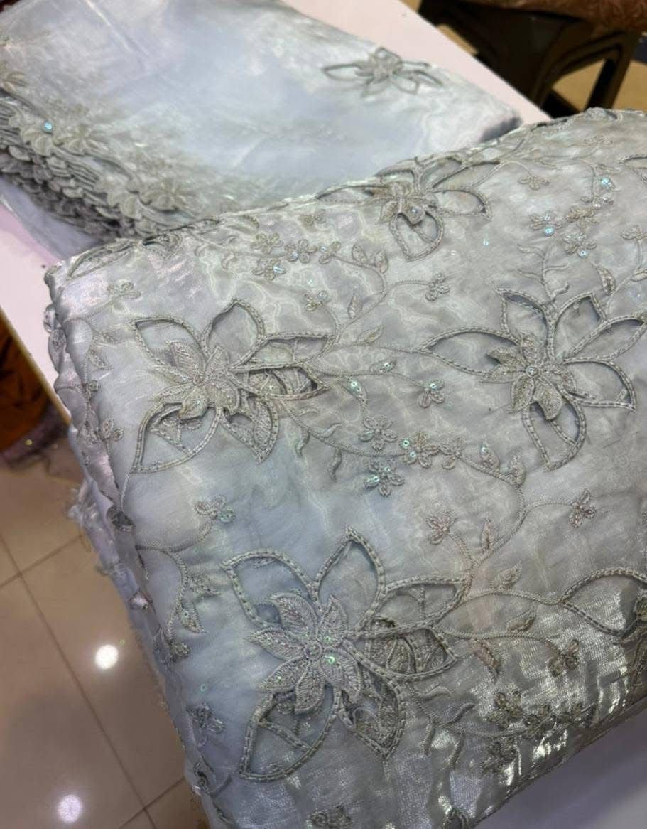 Most Trending 3D Cut Work Shesha Silk Suit ✨