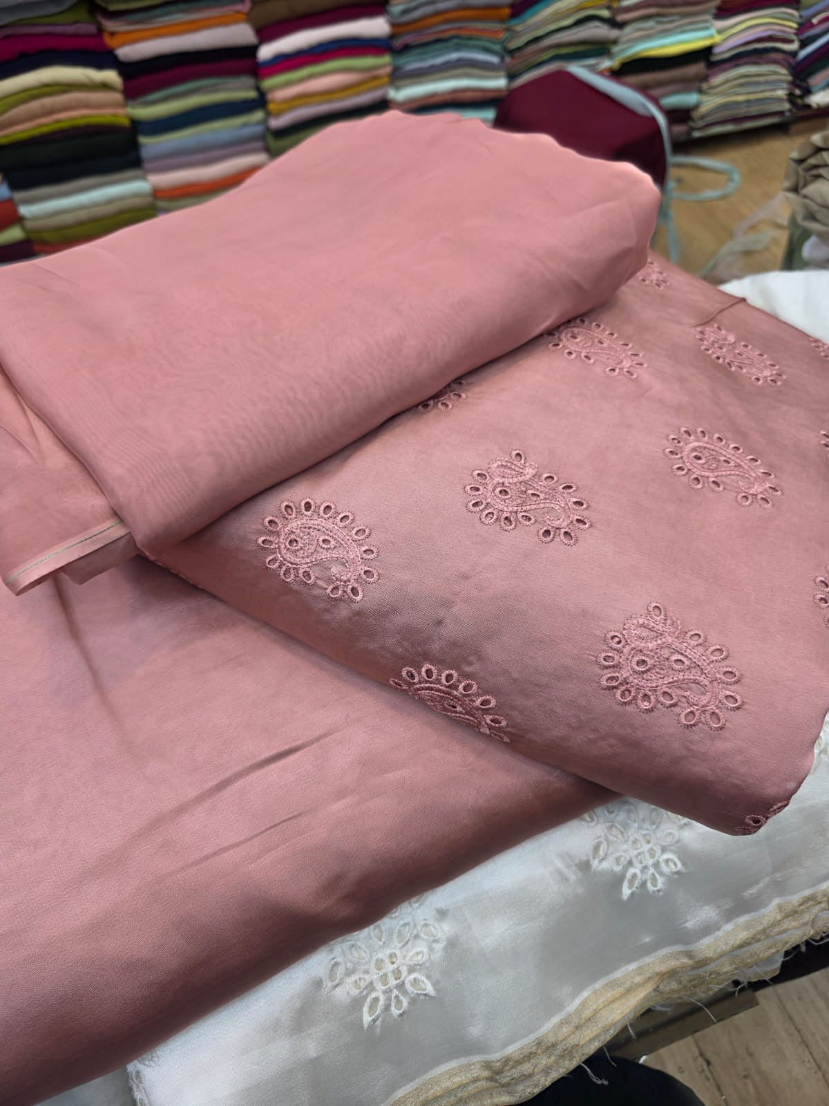 Pure Sheesha Silk Embroidered 3-Piece Suit