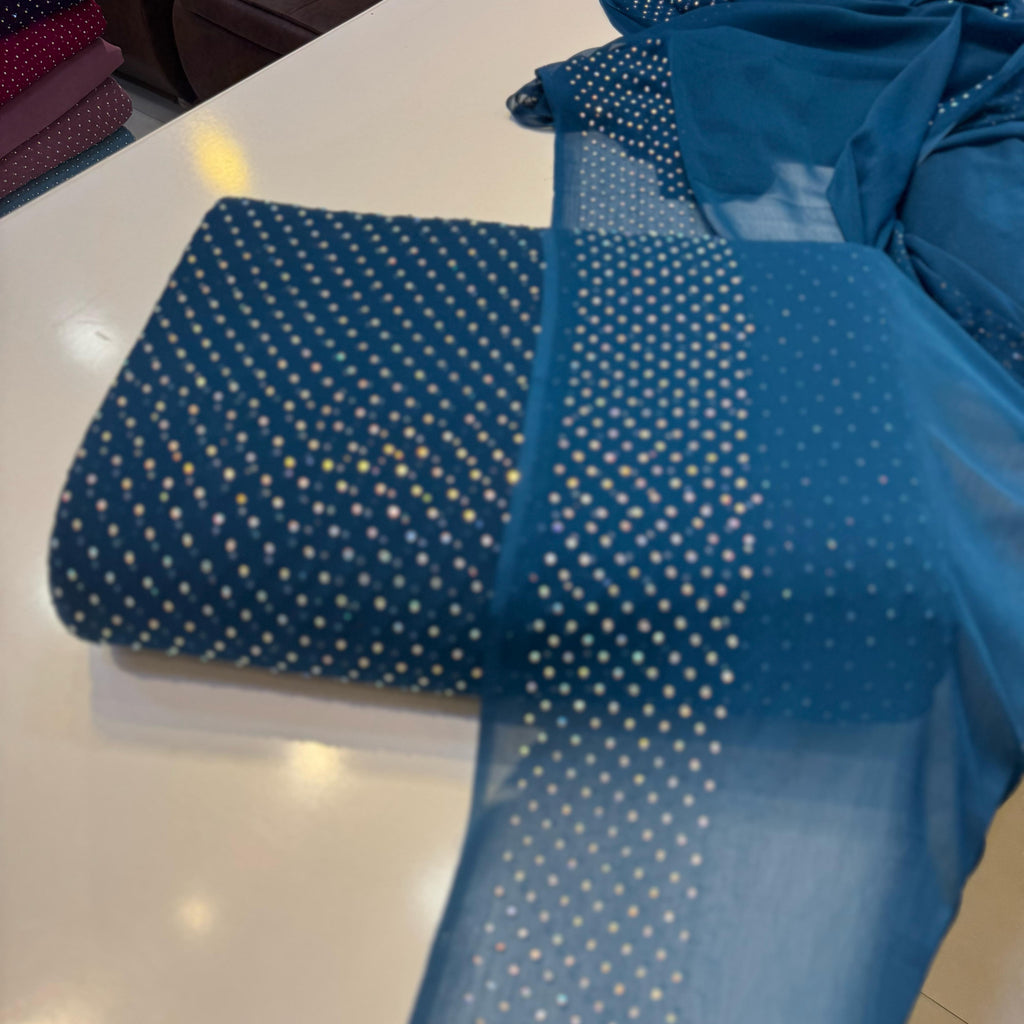 💎 Chiffon Stone Work 3PC Suit — Elegance Redefined!