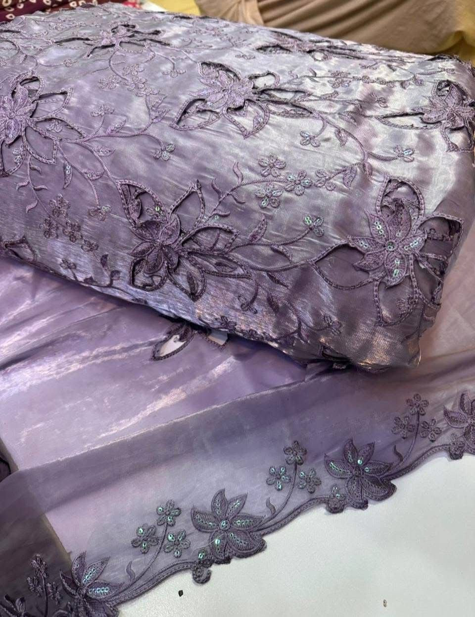 Most Trending 3D Cut Work Shesha Silk Suit ✨